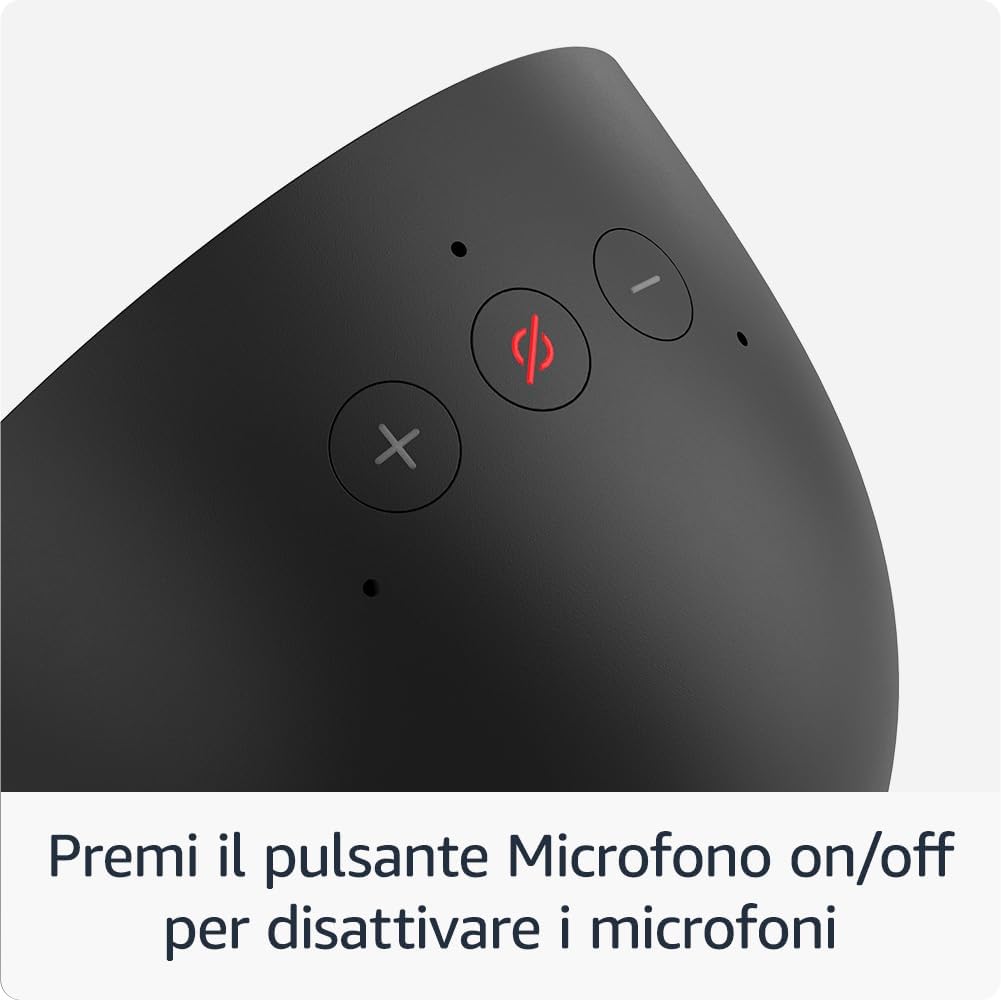 Amazon Echo Spot (modello 2024) – Sveglia intelligente con Alexa e audio di qualità | Display circolare | Bluetooth & Wi-Fi | Colore Black