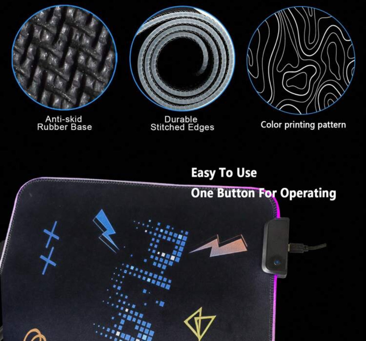 Mousepad da Gaming con Stampa “Shhh! I’m Gaming” e Luci RGB