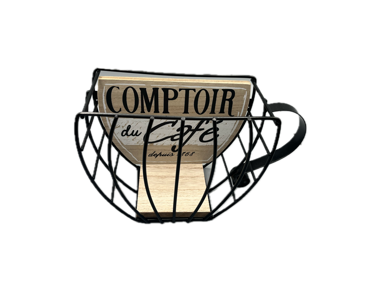Porta Capsule “Comptoir du Café” – Design Vintage da Parete + adesivo omaggio