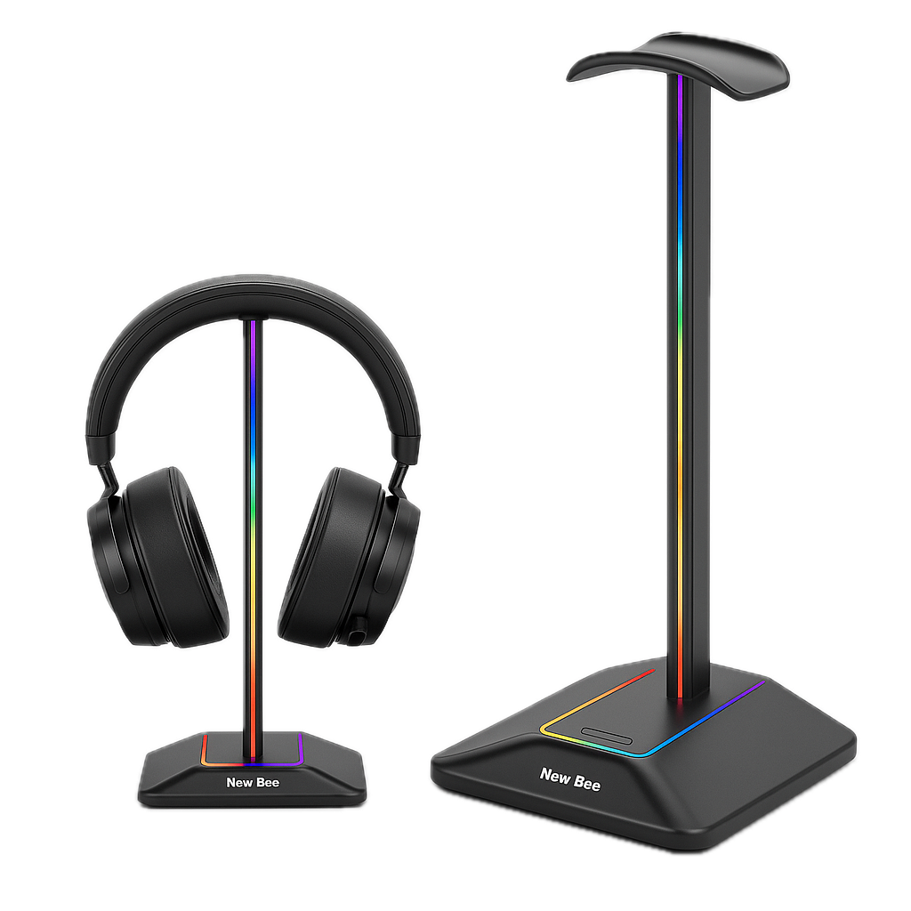 Supporto per Cuffie Gaming New Bee Z8 RGB con Illuminazione a 7 Colori e Porta USB-C – Design Stabile e Antiscivolo