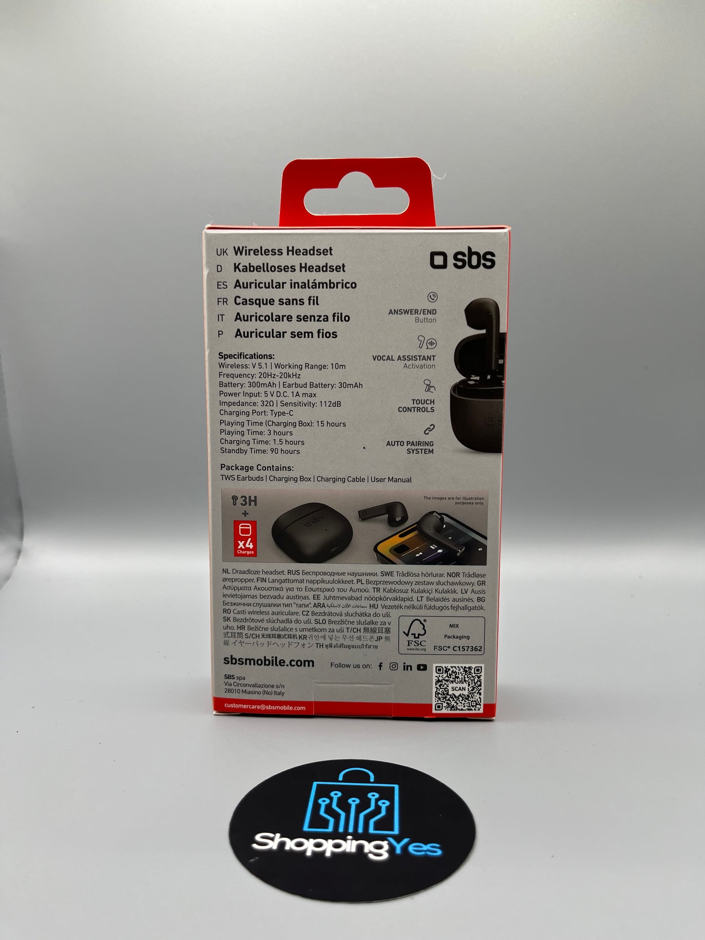 Auricolari SBS One Color con filo di ricarica e microfono | Audio pulito e comandi integrati