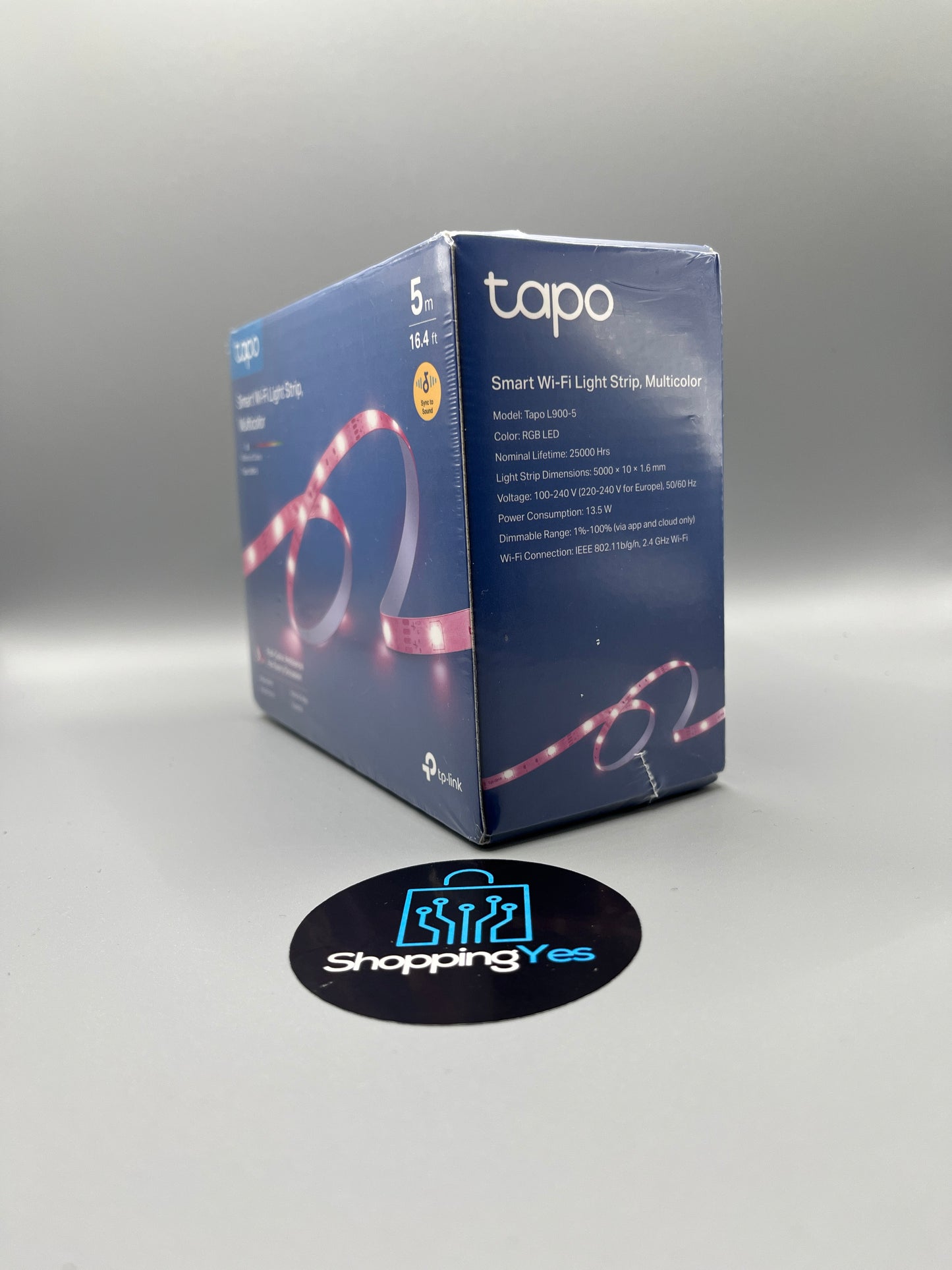 Tapo L900-5 Striscia LED Smart Wi-Fi 5m, Controllo Vocale Compatibile con Alexa e Google.