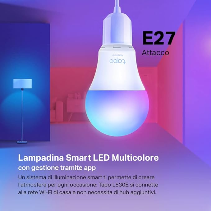 Tapo L530E Lampadina WiFi Intelligente LED Smart Multicolore